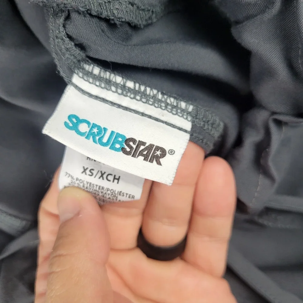 Scrubstar Scrub Pants Womens‎ XS Gray Stretch Medical Straight Leg Drawstring